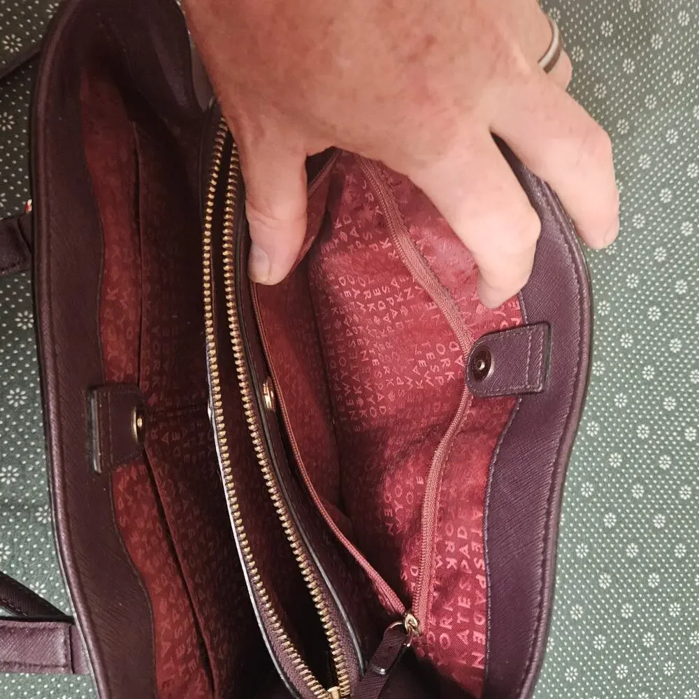 KATE SPADE Laurel Way Evangelie‎ MOHAGANY Convertible Satchel Tote SEE VIDEO